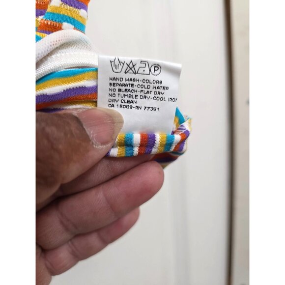 Cosabella Women's Striped V-Neck 90s Bodysuit M-M Made In Italy - Picture 7 of 7